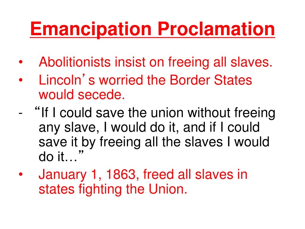 Ppt 262 Emancipation Proclamation Powerpoint Presentation Free Download Id9700463 