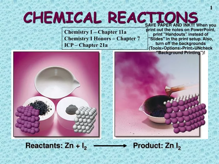chemical reactions n.