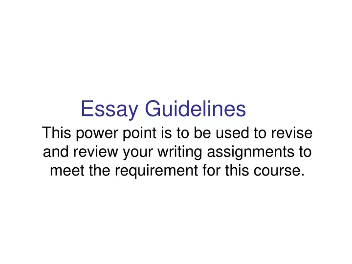 explanation essay guidelines