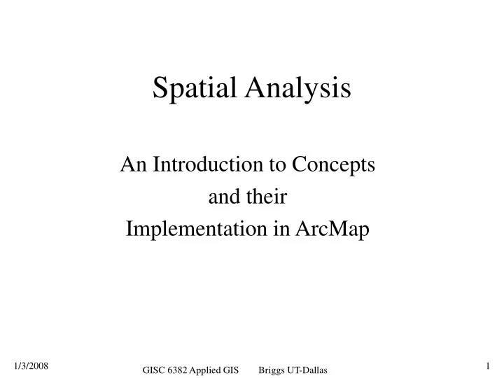 PPT - Spatial Analysis PowerPoint Presentation, free download - ID:9702410