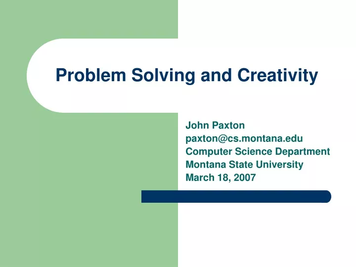 problem solving and creativity theory ppt