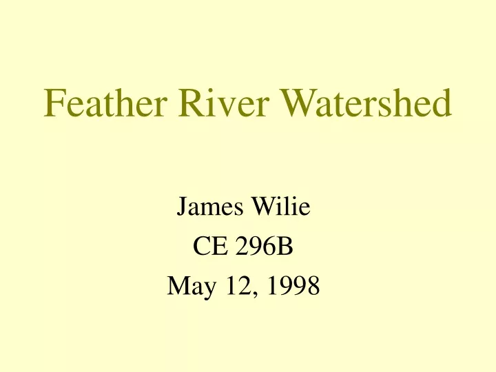 feather river watershed n.