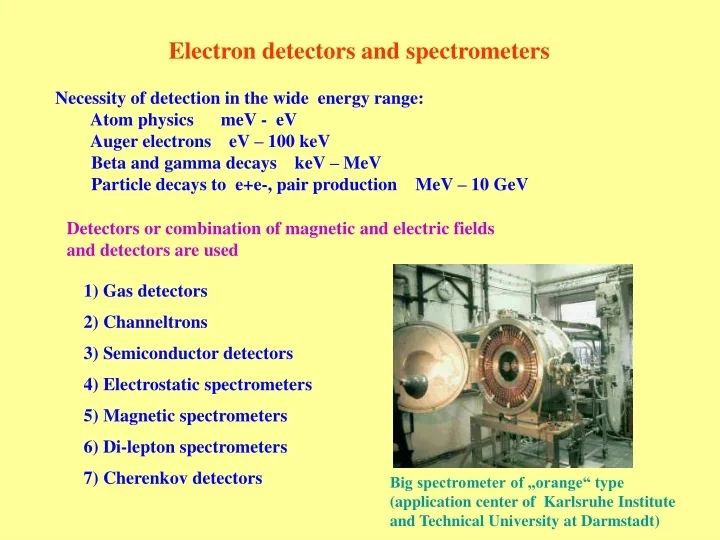 PPT Electron detectors and spectrometers PowerPoint Presentation