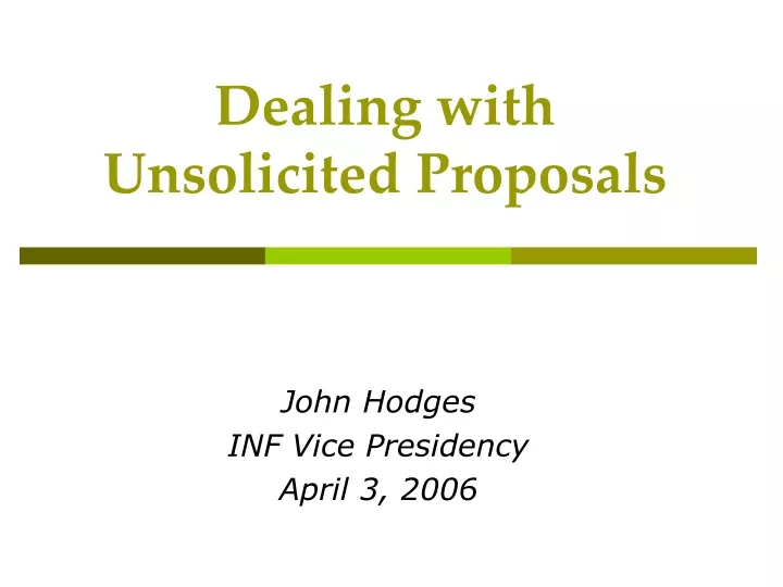 PPT - Dealing With Unsolicited Proposals PowerPoint Presentation, Free ...