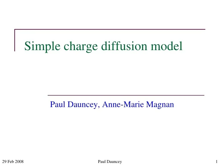 PPT - Simple charge diffusion model PowerPoint Presentation, free ...