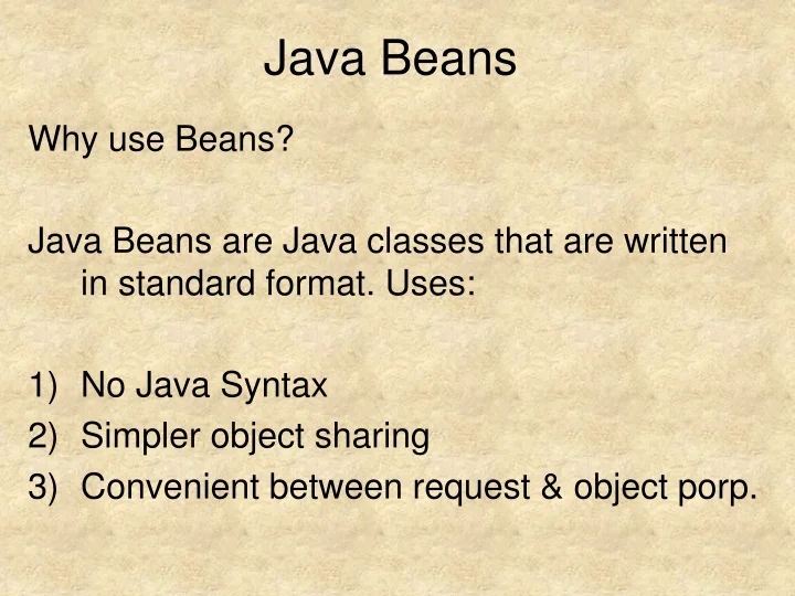 PPT Java Beans PowerPoint Presentation, free download ID9707345