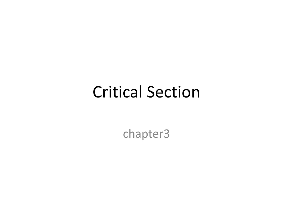 critical section presentation