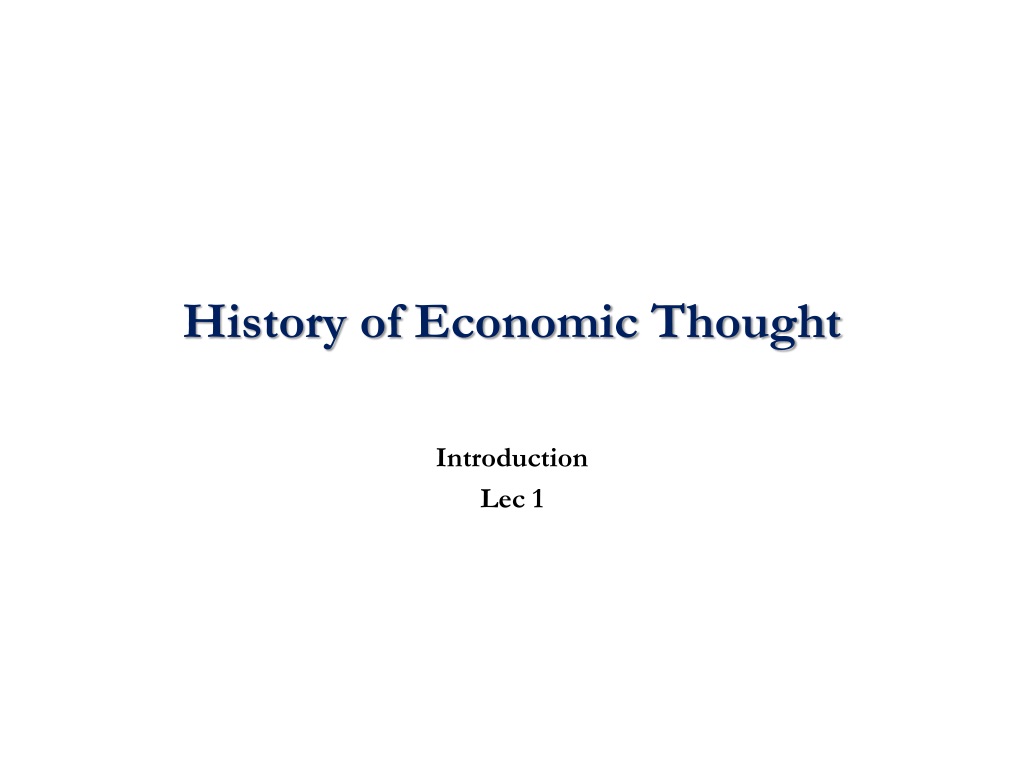 phd history of economic thought
