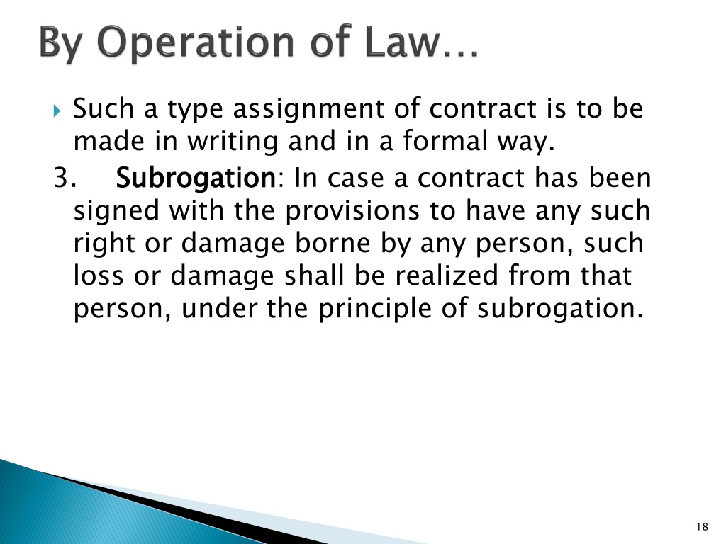 contract assignment by operation of law