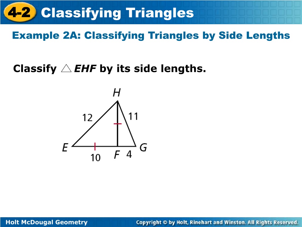 Ppt Classify Triangles By Their Angle Measures And Side Lengths Powerpoint Presentation Id 3098