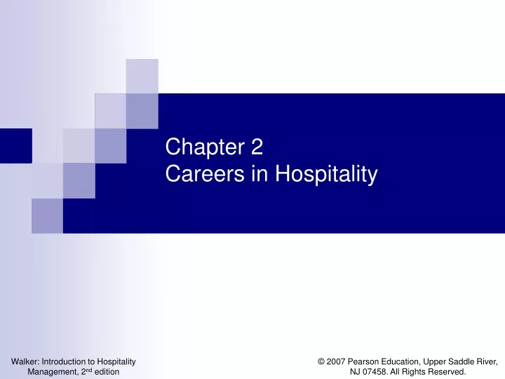 chapter 2 careers in hospitality n.