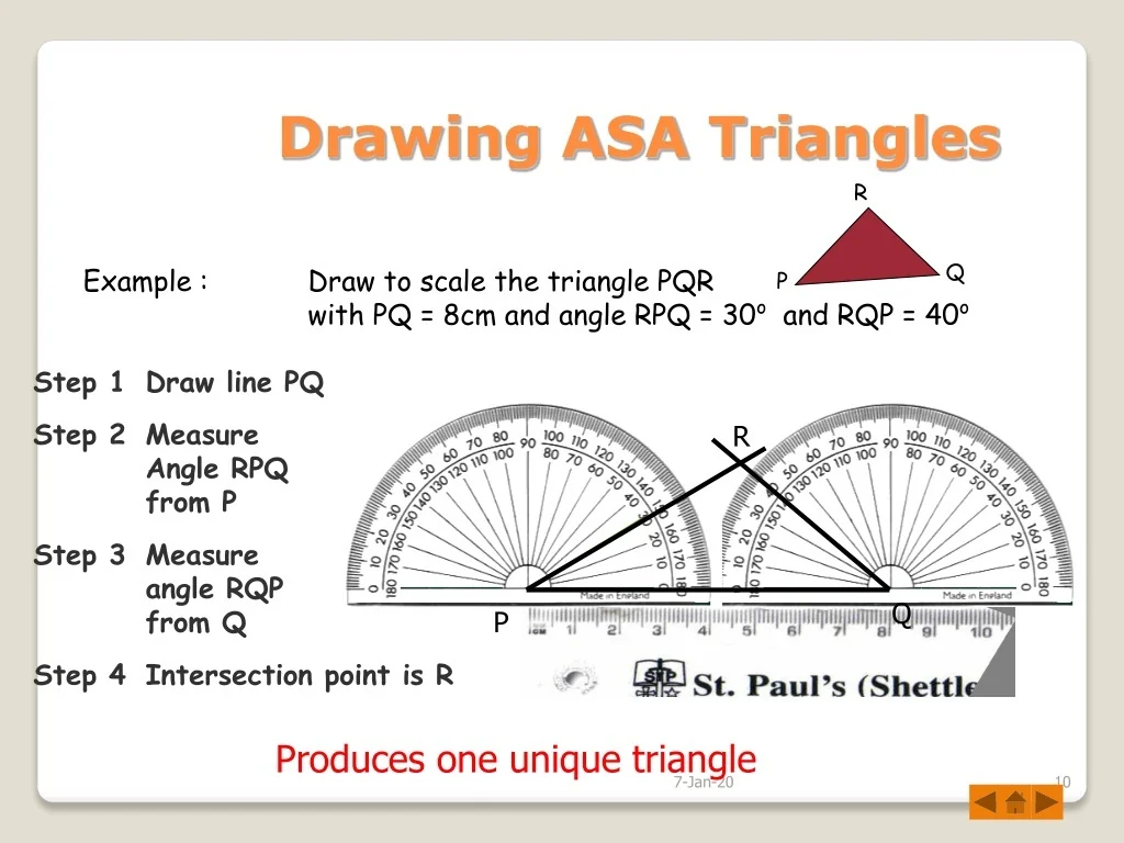 PPT Geometric Construction Triangles And Angles With Protractor 
