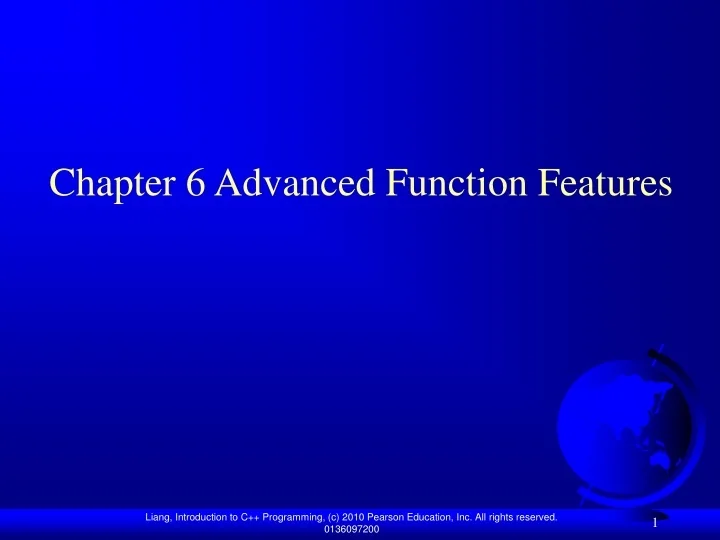 PPT - Chapter 6 Advanced Function Features PowerPoint Presentation ...