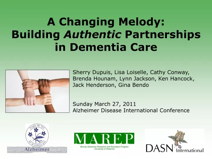 a changing melody building authentic partnerships in dementia care n.