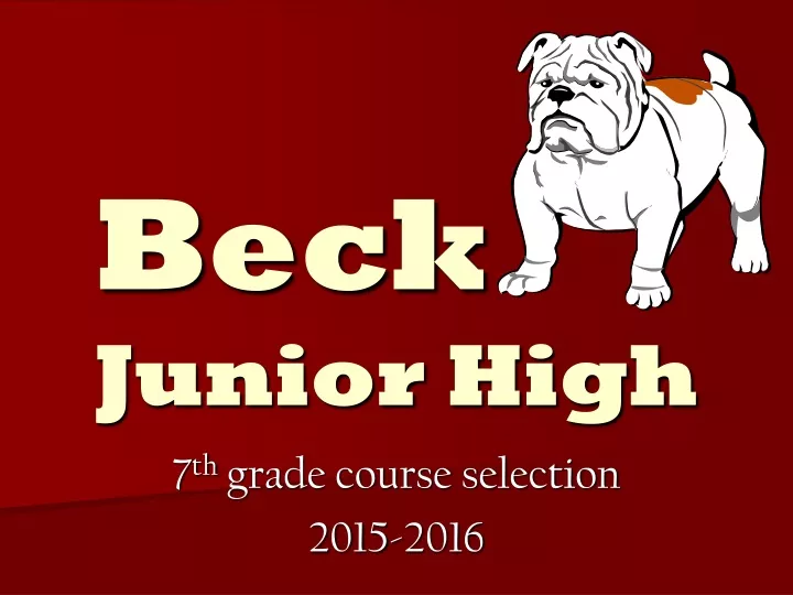 PPT Beck Junior High PowerPoint Presentation, free download ID9711787
