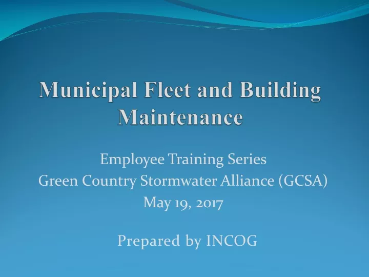 municipal fleet and building maintenance n.