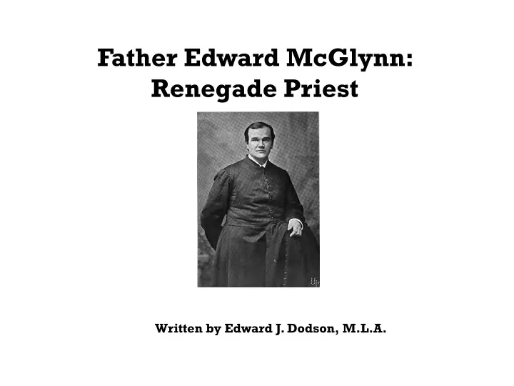 father edward mcglynn renegade priest n.
