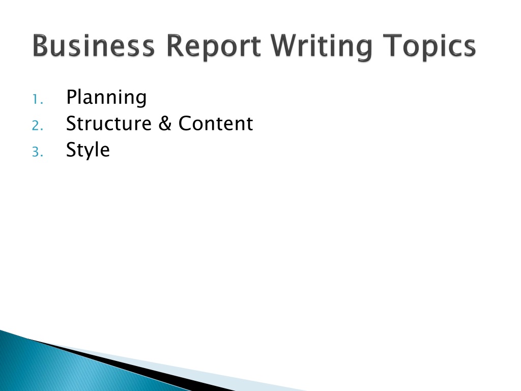 business report writing topics