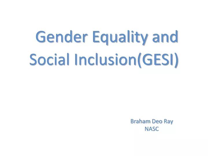 Ppt Gender Equality And Social Inclusiongesi Powerpoint 5152