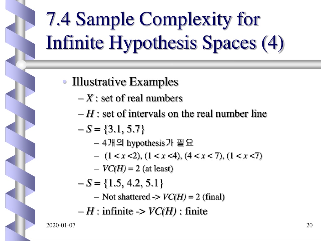sample complexity for infinite hypothesis space in machine learning