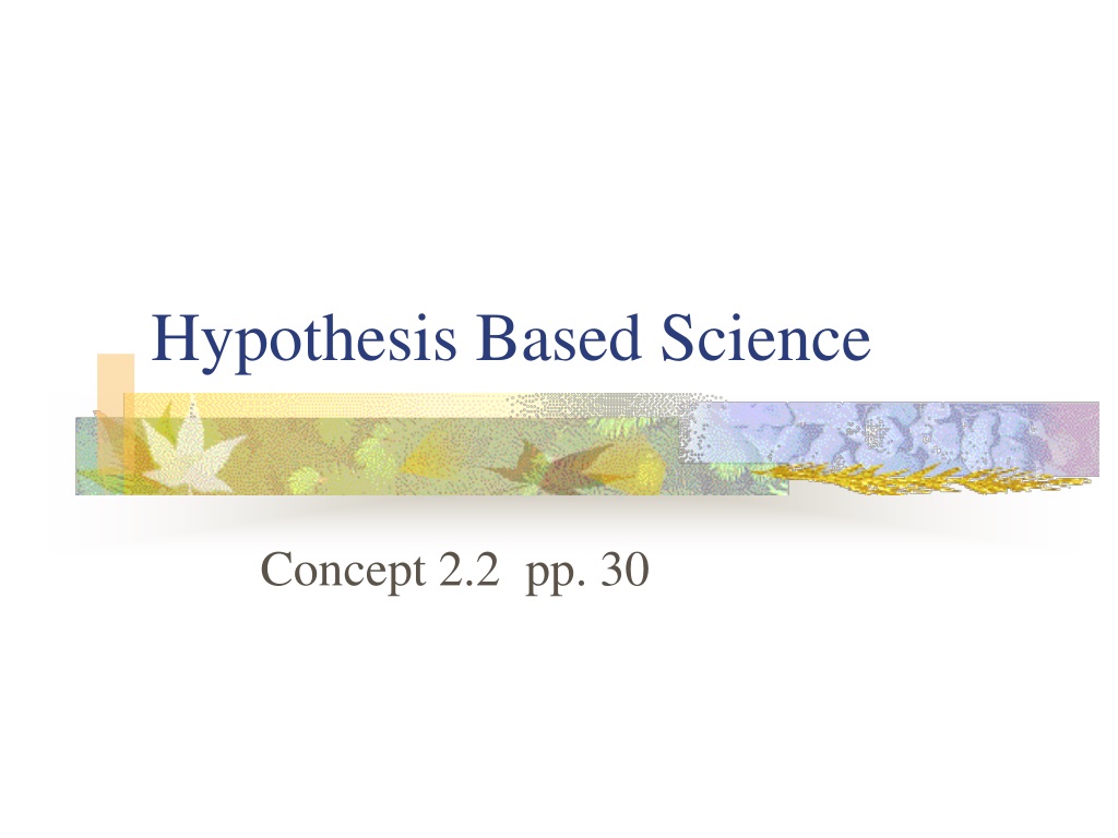 hypothesis based science related to discovery science