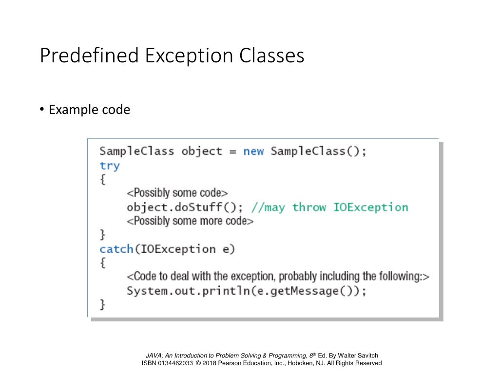 Predefined Exceptions in Java