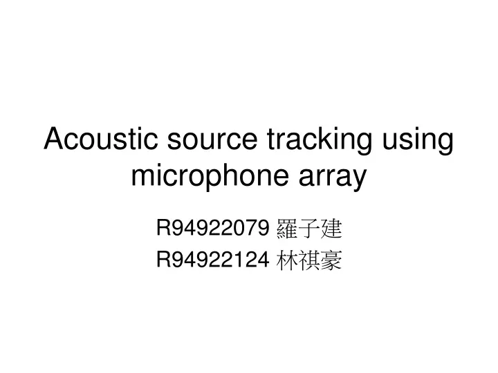 acoustic source tracking using microphone array n.