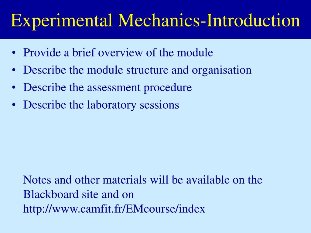 definition experimental mechanics