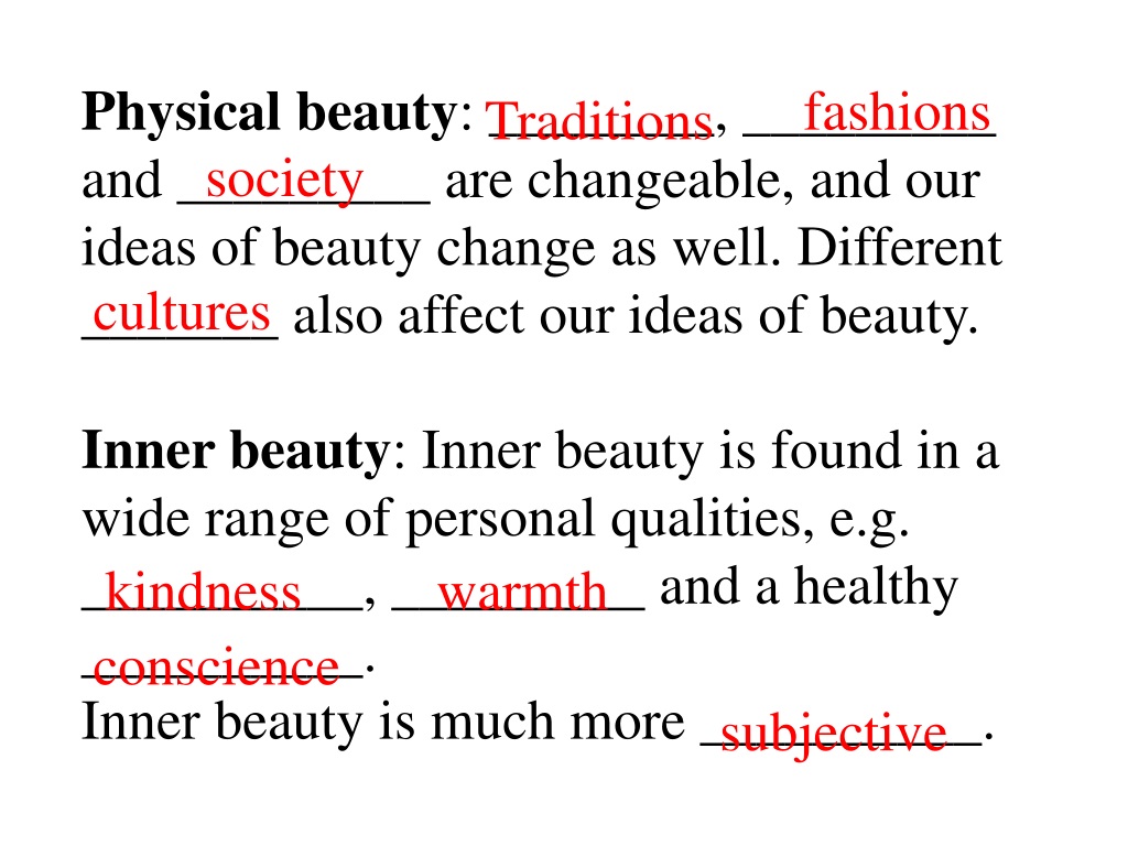 physical beauty vs. inner beauty compare contrast essay