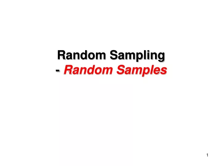 random sampling random samples n.