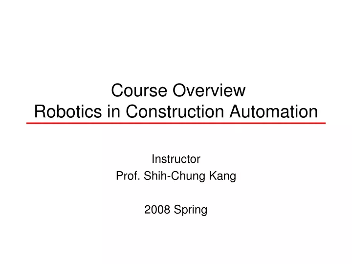 course overview robotics in construction automation n.