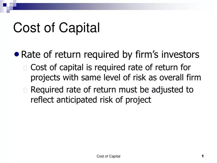 Ppt Cost Of Capital Powerpoint Presentation Free Download Id 9722336