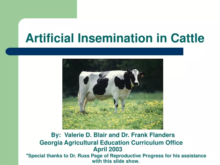 PPT - Artificial Insemination in Cattle PowerPoint Presentation, free  download - ID:9722588