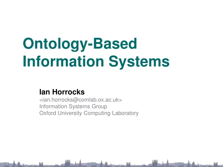 ontology based information systems n.