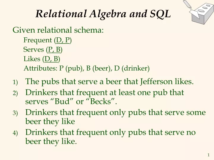 relational algebra and sql n.