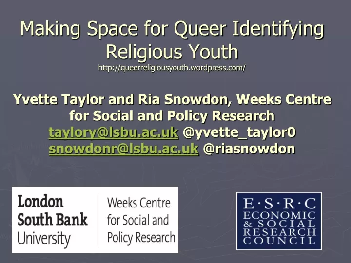 making space for queer identifying religious n.