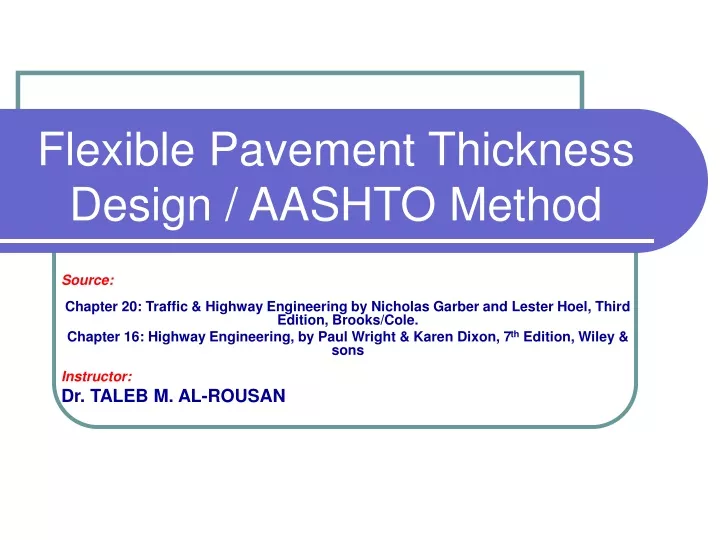 flexible pavement design aashto
