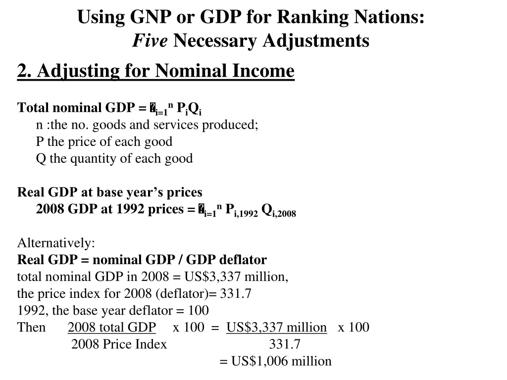 PPT - Lecture 4 Measuring Economic Growth And Development PowerPoint ...