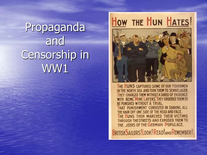propaganda and censorship in ww1 n.
