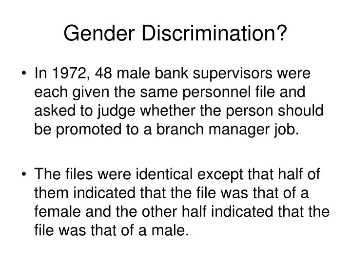 Ppt Gender Discrimination Powerpoint Presentation Free Download Id 9728607