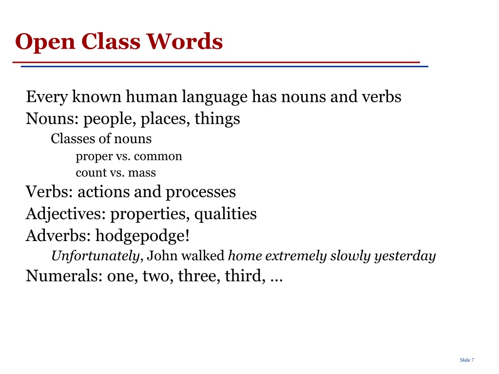 Open Class Words - Definition and Examples