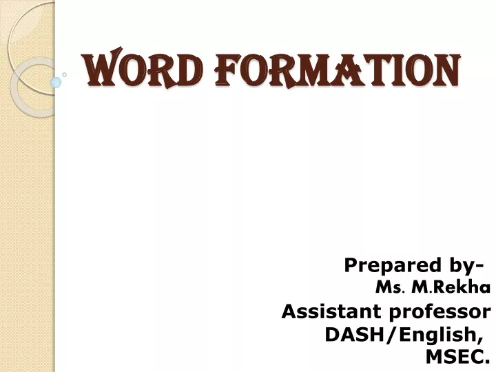 word formation powerpoint presentation