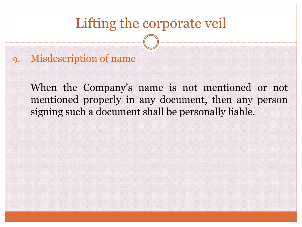 PPT Lifting the corporate veil PowerPoint Presentation, free download