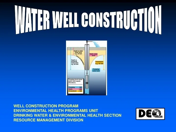 PPT WATER WELL CONSTRUCTION PowerPoint Presentation, free download