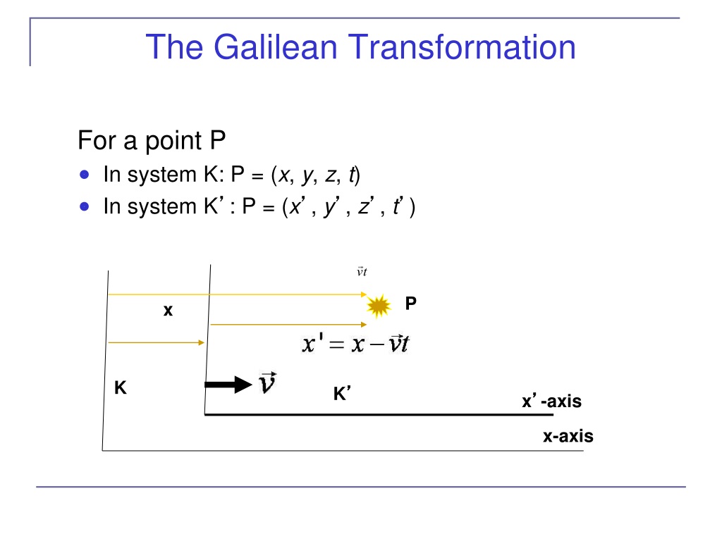 Ppt The Galilean Transformation Powerpoint Presentation Free Download Id