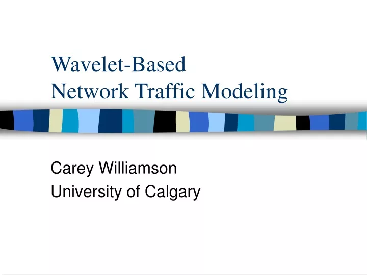 wavelet based network traffic modeling n.