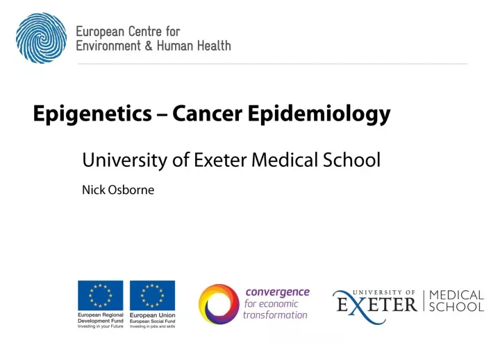 epigenetics cancer epidemiology n.