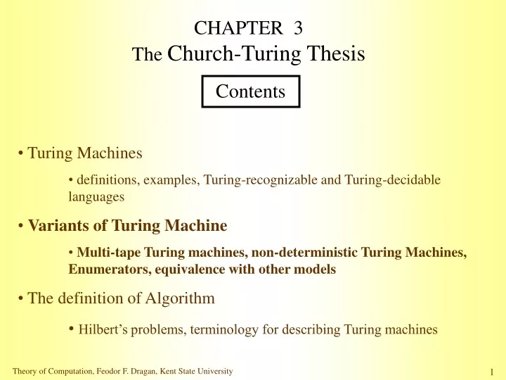 church turing thesis ppt