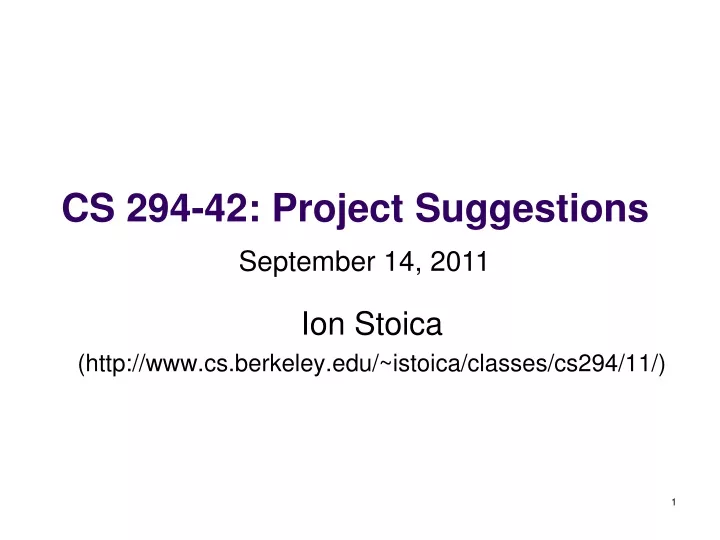 cs 294 42 project suggestions n.