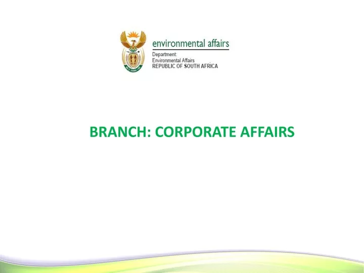 branch corporate affairs n.